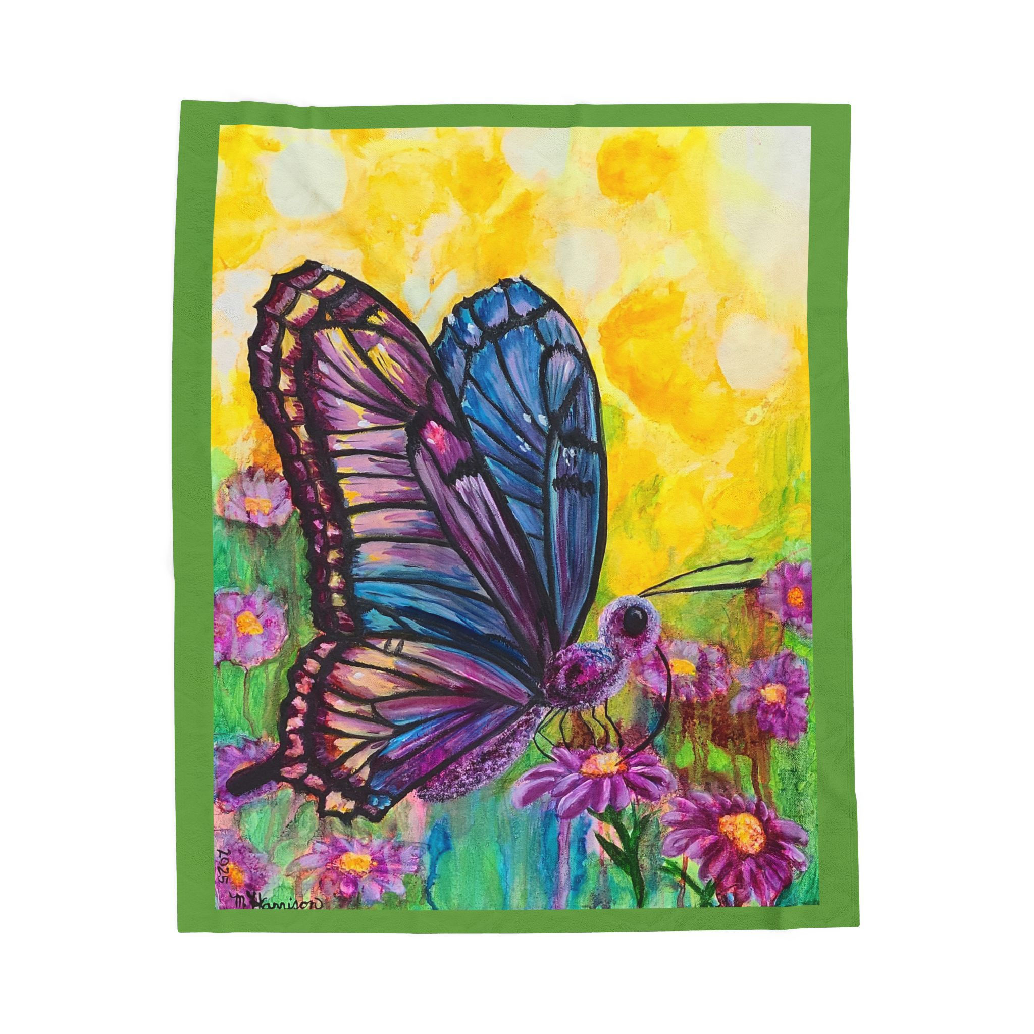Butterfly Beauty Shines Through Plush Blanket