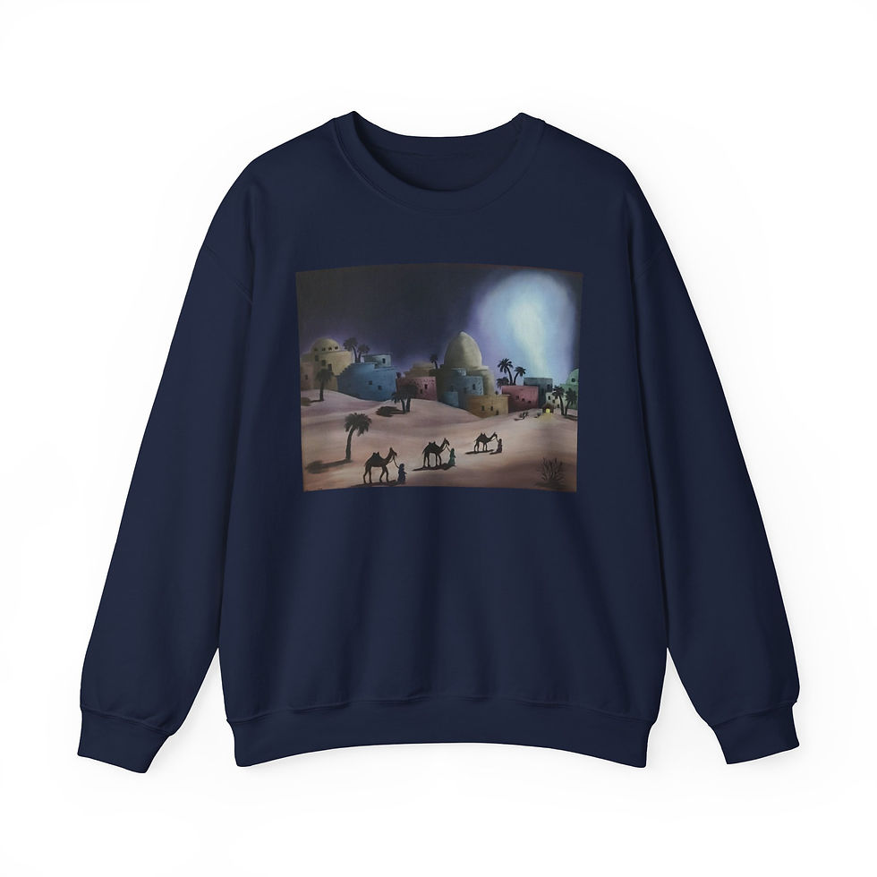 Thumbnail: Christmas Bethlehem's Night Crew Neck Sweatshirt.