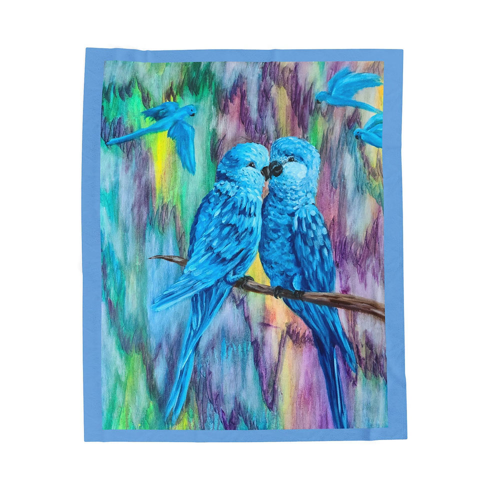 Heartbeat of the Rainforest Blue Macaws Plush Blanket