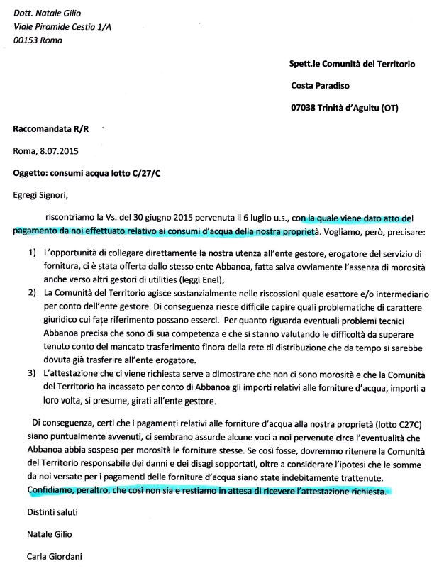 Lettera alla Comunità del dott. Natale Gilio