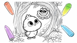 חוברת צביעה #36: אפרוחים בארץ הפלאות