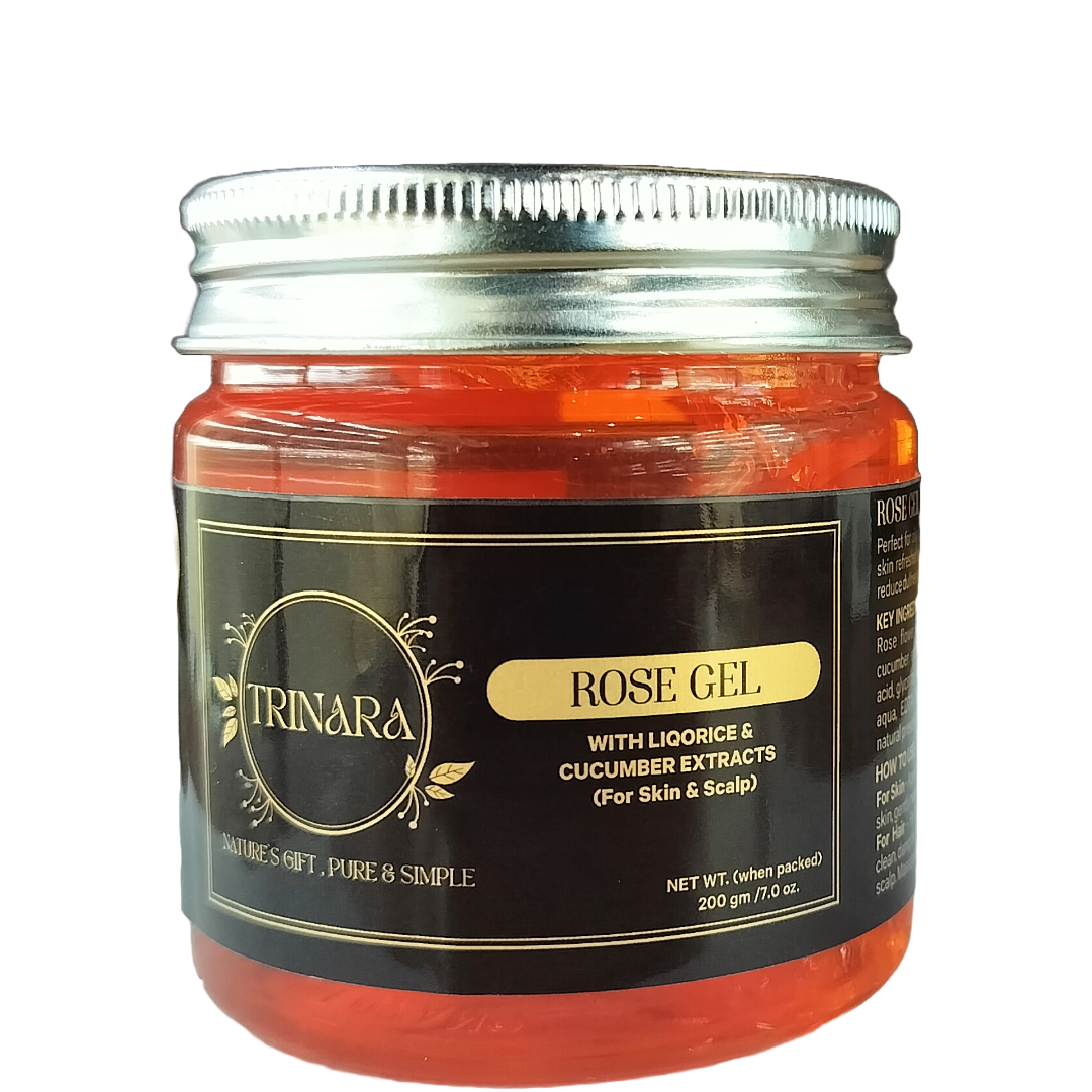 Rose Gel With Liqorice &Cucumber Extracts (For Skin Scalp) 200 GM