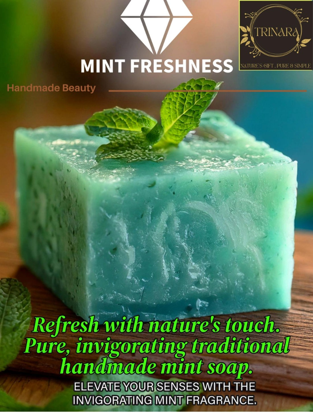 Bright Mint Handmade Pure Soap 125 GM