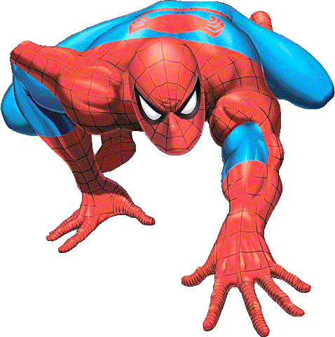 Spider-Man sul palco del cartoon show, stupendo il pubblico con le sue acrobazie e il suo iconico costume rosso e blu.