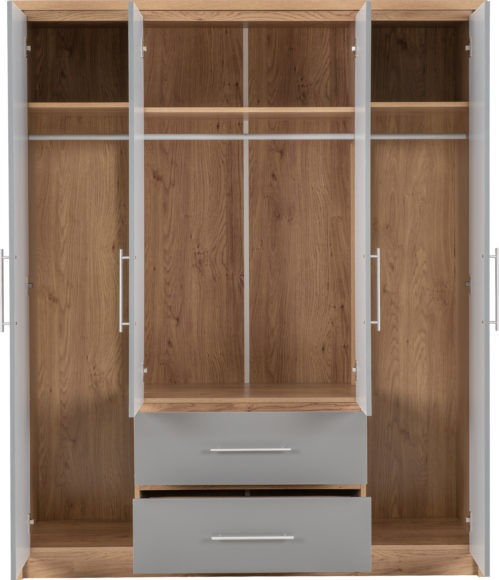 Thumbnail: Seville 4 Door 2 Drawer Wardrobe