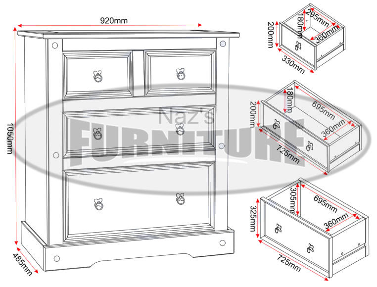 Thumbnail: Corona 2+2 Drawer Chest