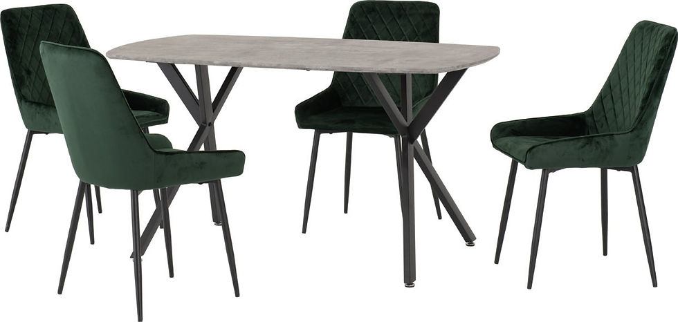 Thumbnail: Athens Rectangular Concrete Effect Dining Set with Avery Chairs