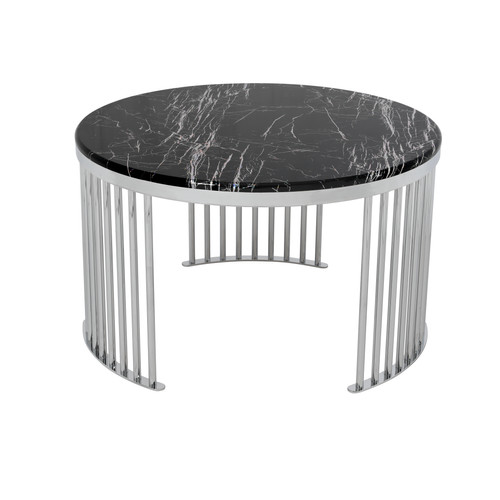 Lavish Coffee Table Black Chrome Chrome Leg Lavish Decor
