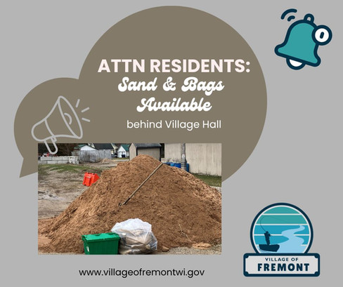 Village of Fremont Sand bags available