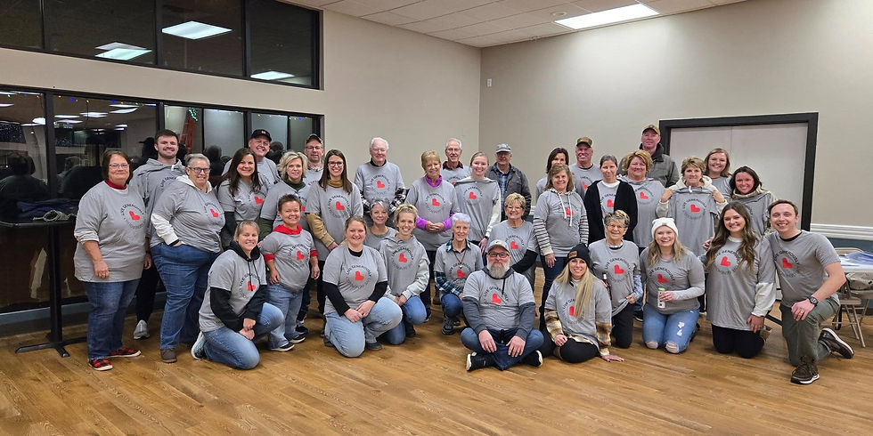 The group who helped wrap presents at the Fremont River deck