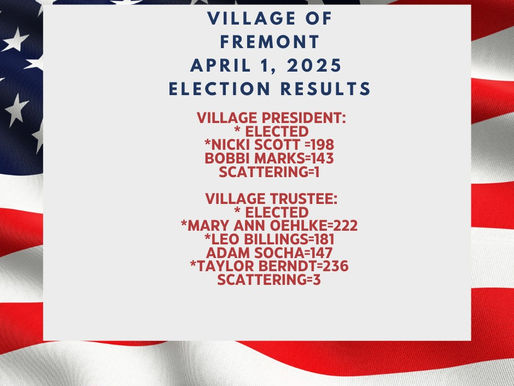 Village of Fremont Election Results