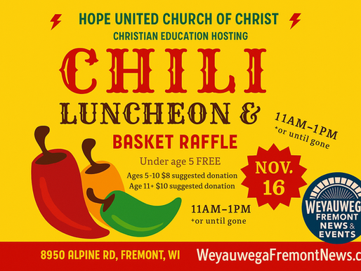 Hope United Church of Christ Hosting Chili Luncheon and Basket Raffle