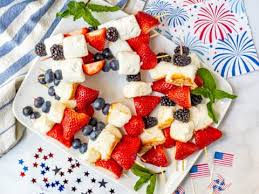 Grandchildren Will Love Easy To Make July Fourth Red, White and Blue Dessert Kebabs