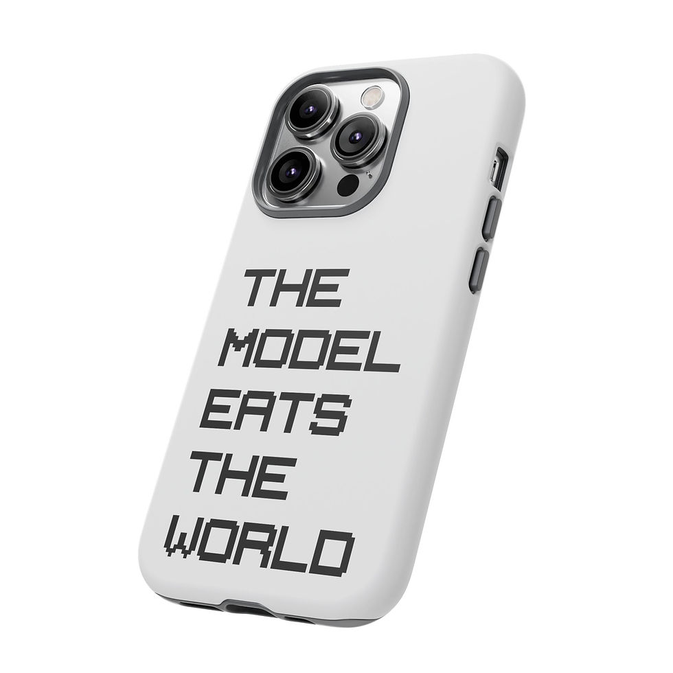 Thumbnail: Phone Case — “The Model Eats The World” Minimalist Typography Protective Case