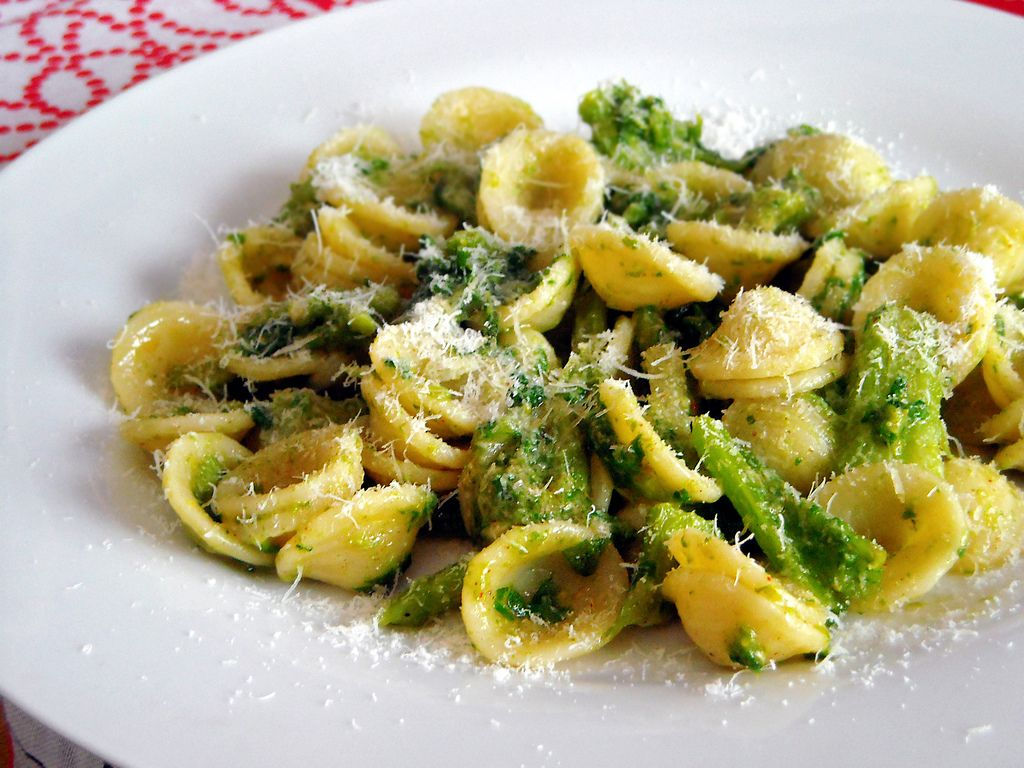 homemade pasta broccoli e pecorino cheese