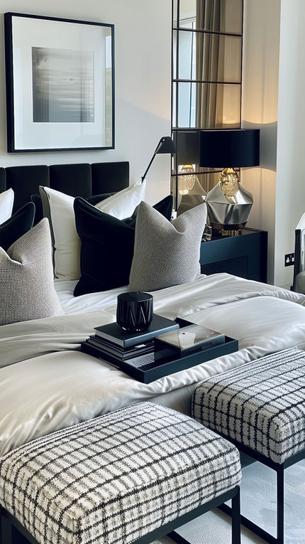 A luxury room designed by a leading interior designer in Jersey that's cosy, sophisticated, urban, luxurious and stylish in one.