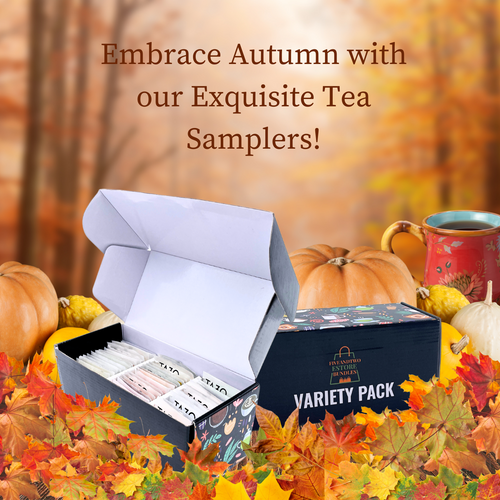 Tazo Tea Sampler Set - 56pcs, 14 Varieties with Honey Sticks