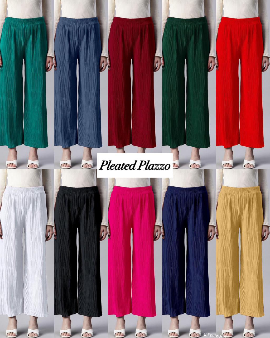 Pleated Palazzo Pants