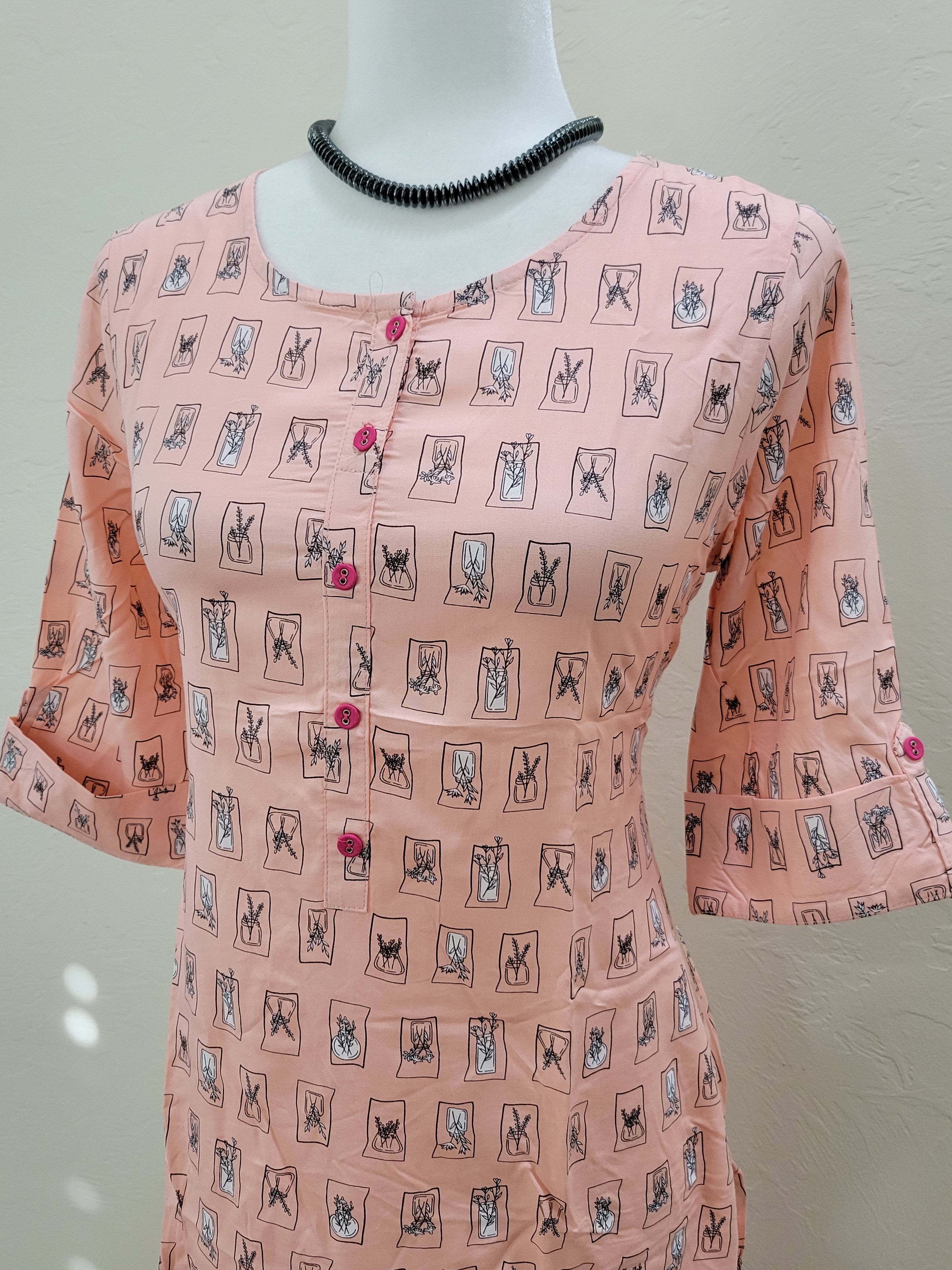 Sleek and Modern Peach Kurti
