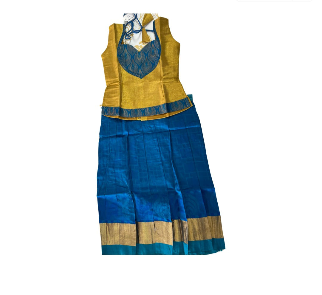 Blue Pattu Pavadai/Langa for 3 yr