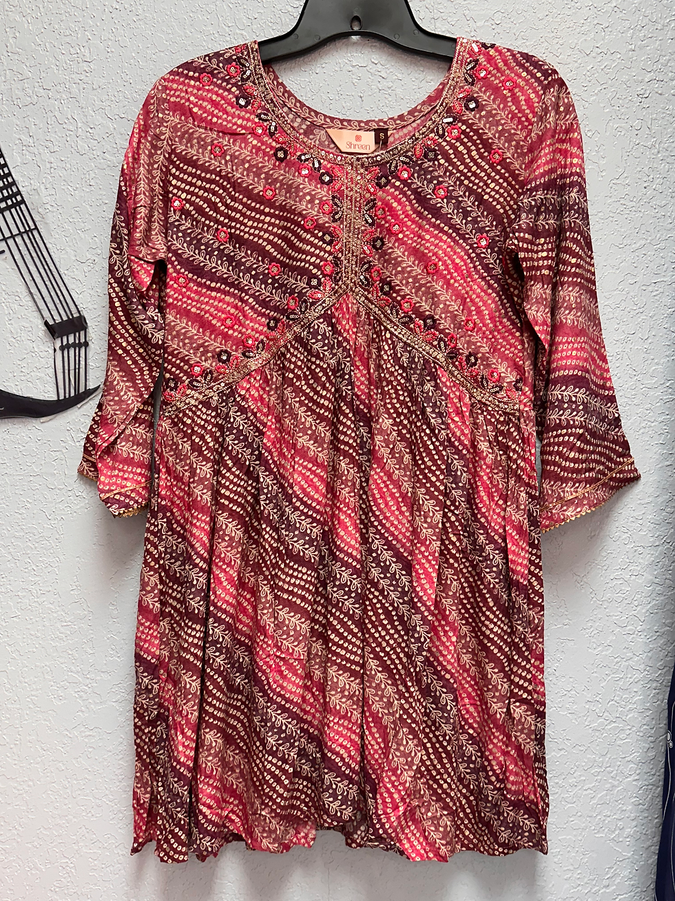 Thumbnail: Radiant Multicolor Rayon Print Short Kurti