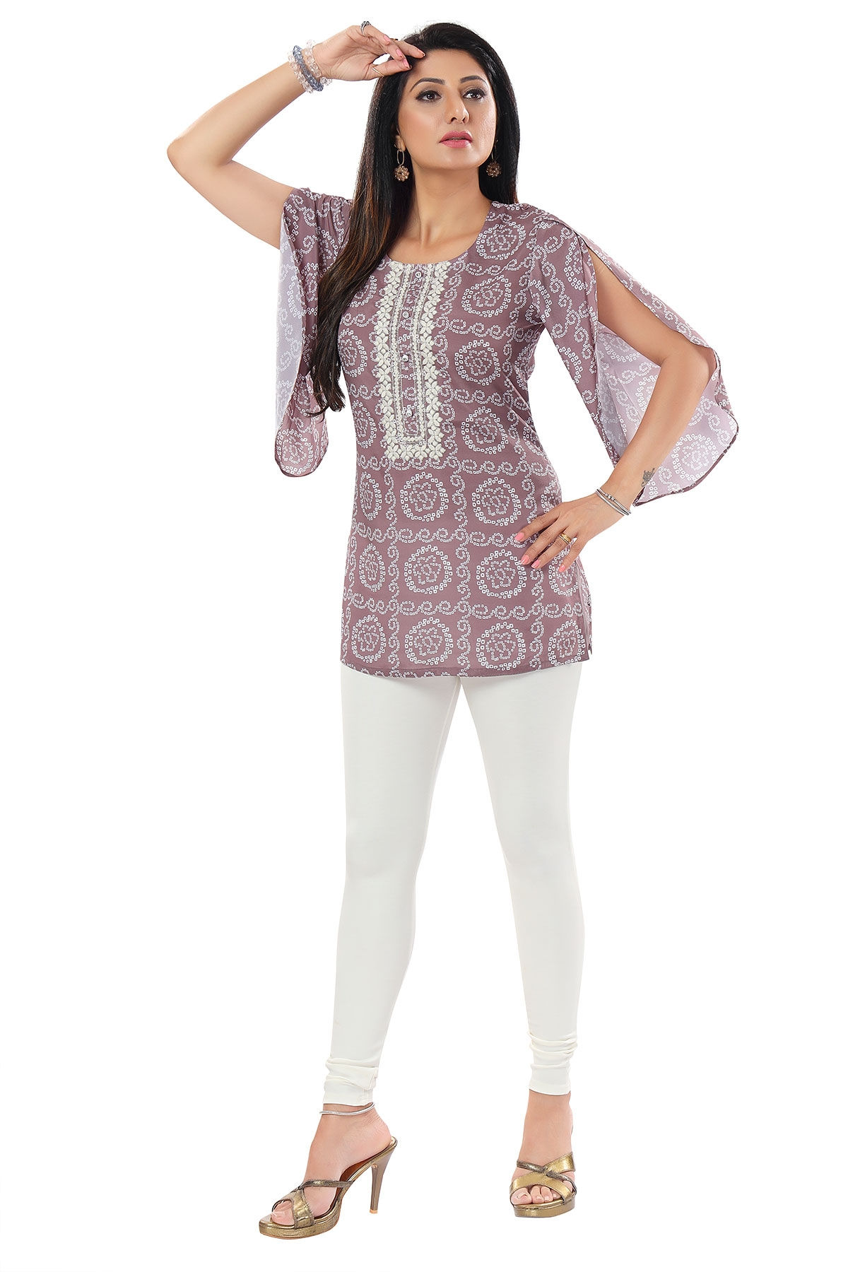 Embroidered Tunic Top with Chikankari work
