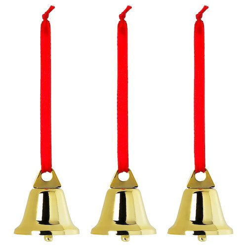 VINTERFINT Hanging decoration, bell-shaped gold-colour