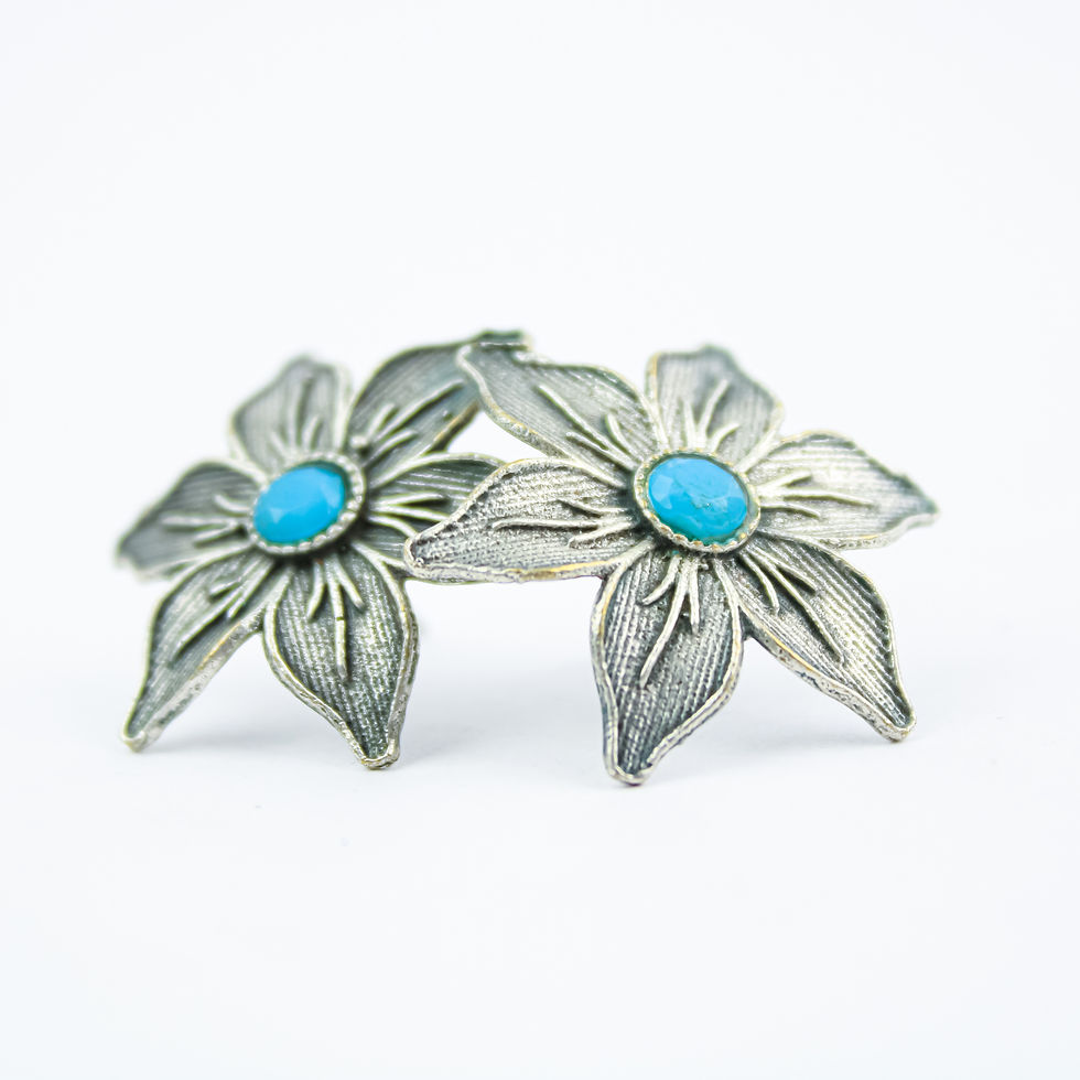 Thumbnail: Born Bead Oxidised Afghani Silver Plated Stud Earrings for Women and Girls