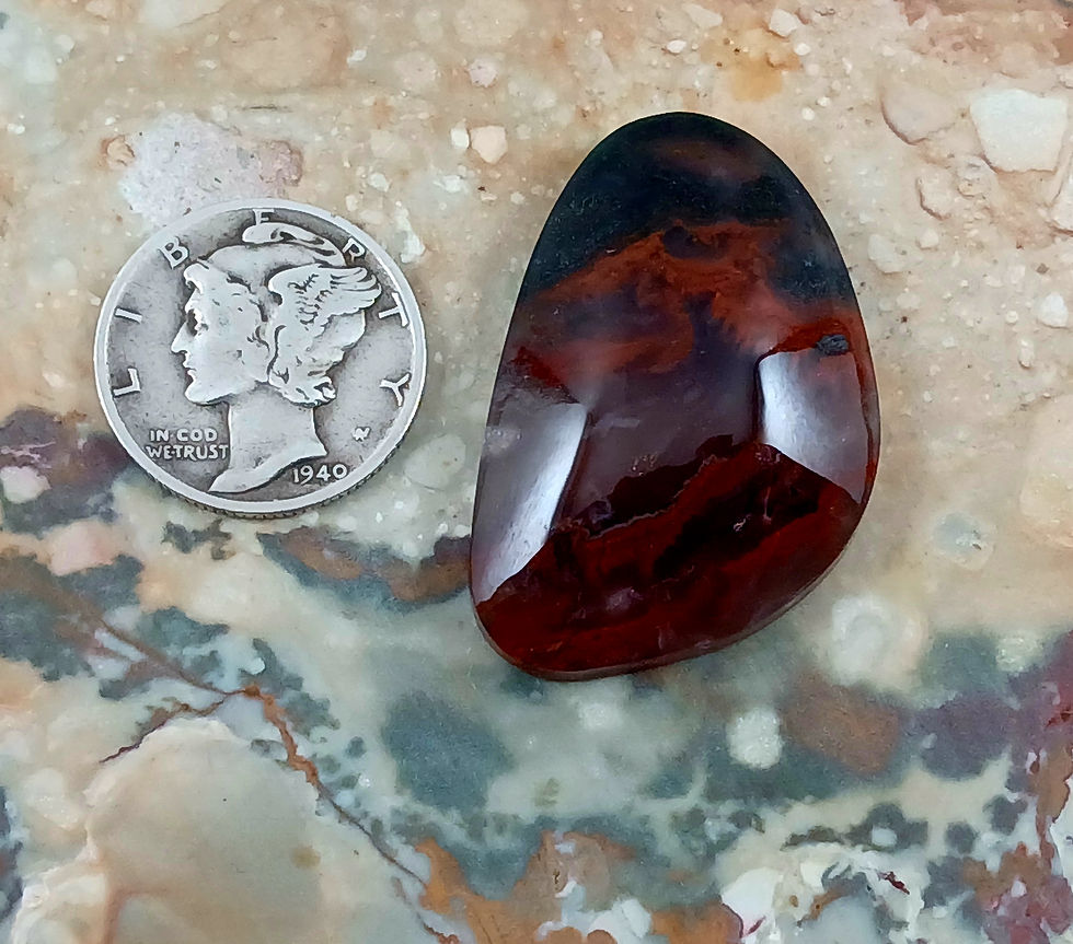 Thumbnail: Mexican Flame Agate Cabochon