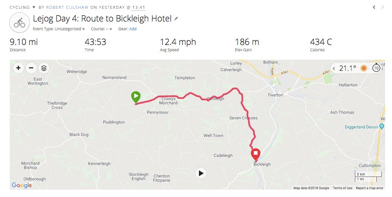 The route to Bickleigh