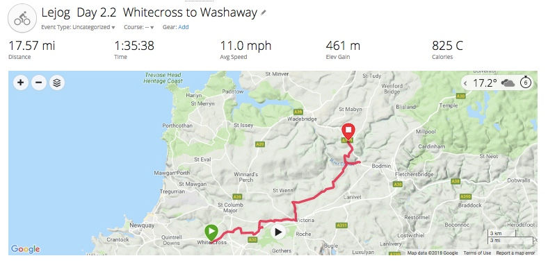 Whitecross to Washaway Map