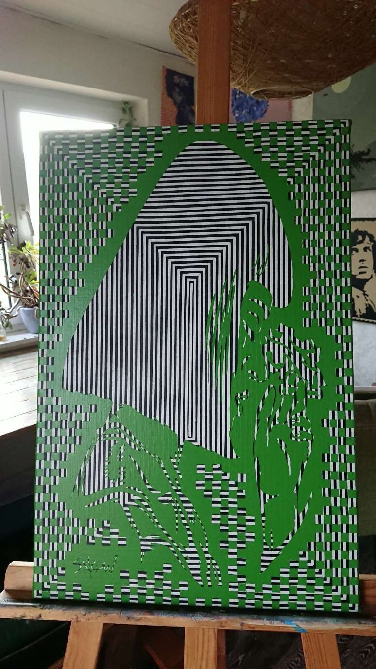 Miniaturbild: Mia Wallace in Grünschwarzweiss