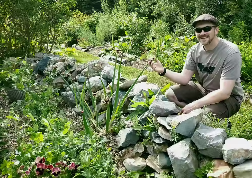Jonas Roberts in Foggy Food Forest