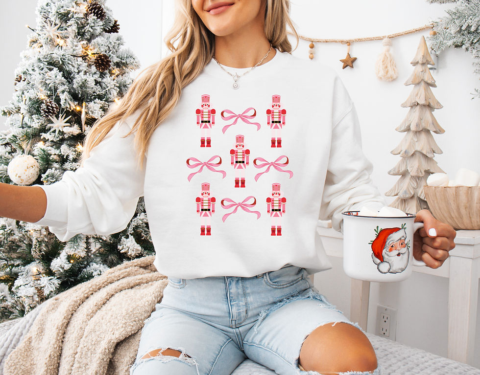 Thumbnail: Nutcrackers & Bows Christmas Sweatshirt