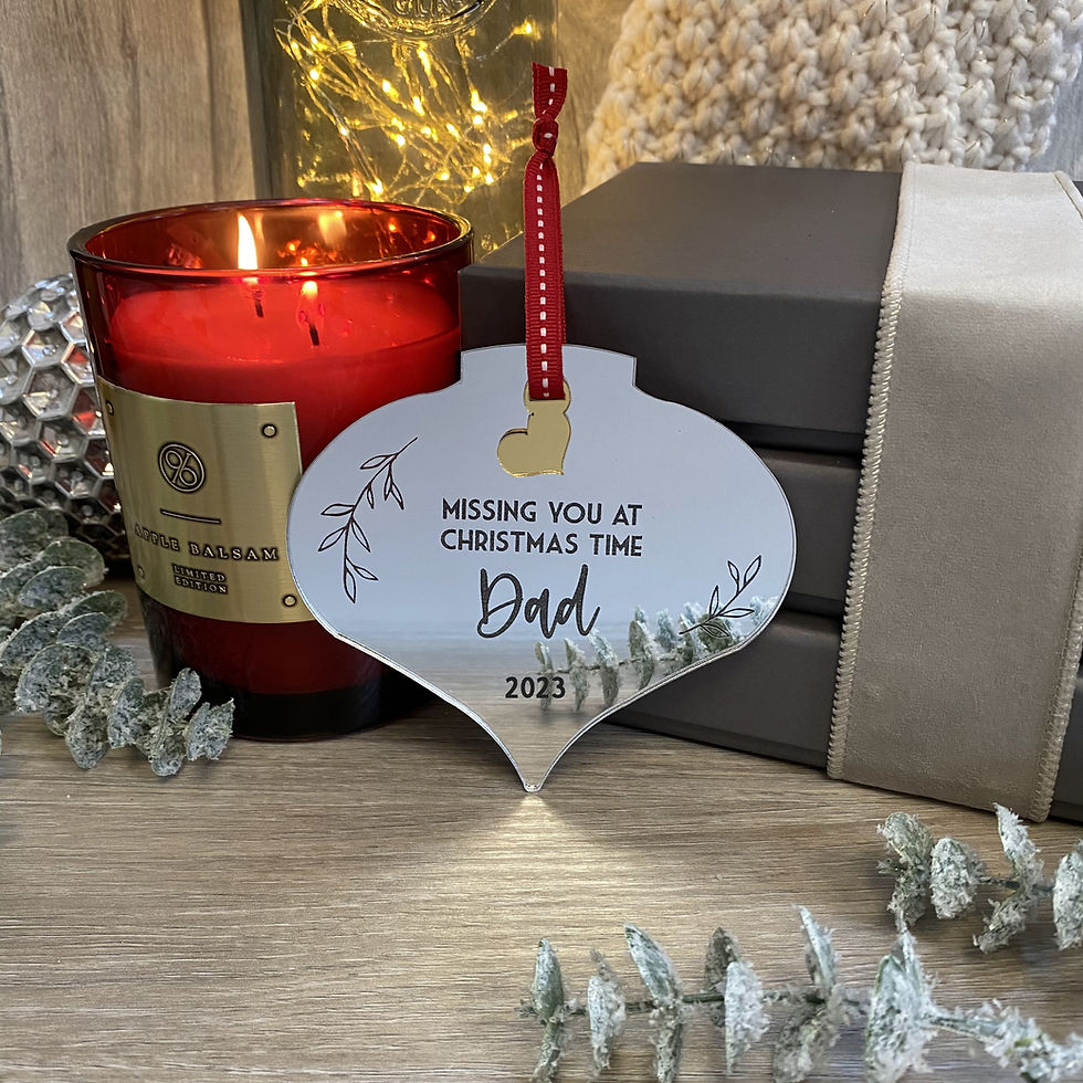 Personalised Silver Mirror Onion Christmas Decoration 2023