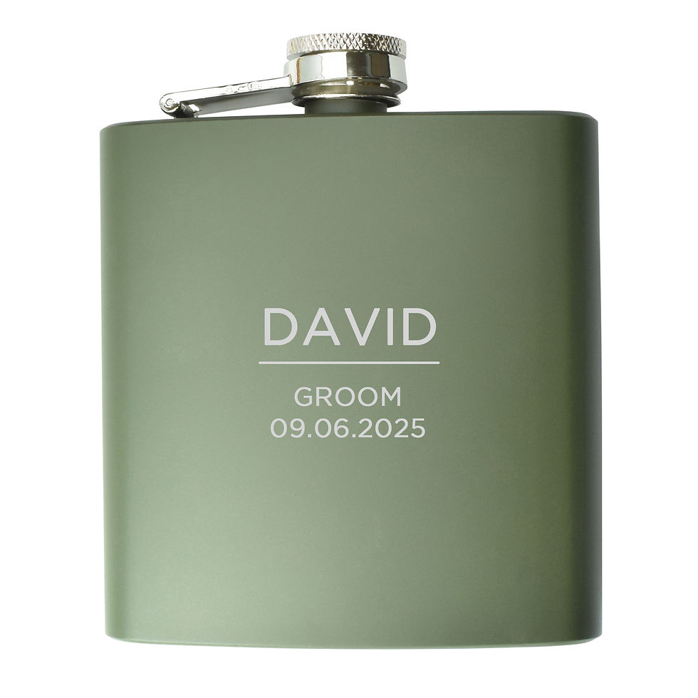 Thumbnail: Personalised wedding party hip flask
