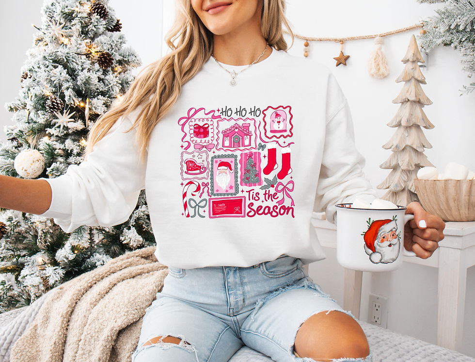 Thumbnail: Tis The Season Christmas Holiday Collage Sweatshirt