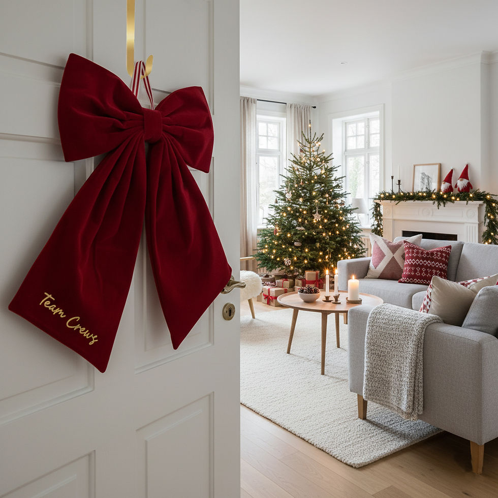 Personalised Luxury Velvet Christmas Door Bow
