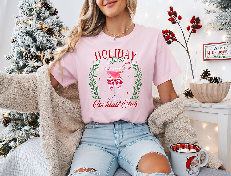 Thumbnail: Holiday Spirit Cocktail Club Christmas T-shirt