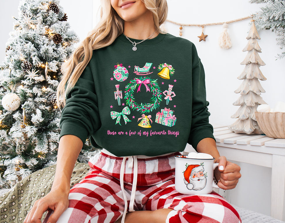Thumbnail: Holiday 'Favourite Things' Jumper Cozy Christmas Sweatshirt For Women