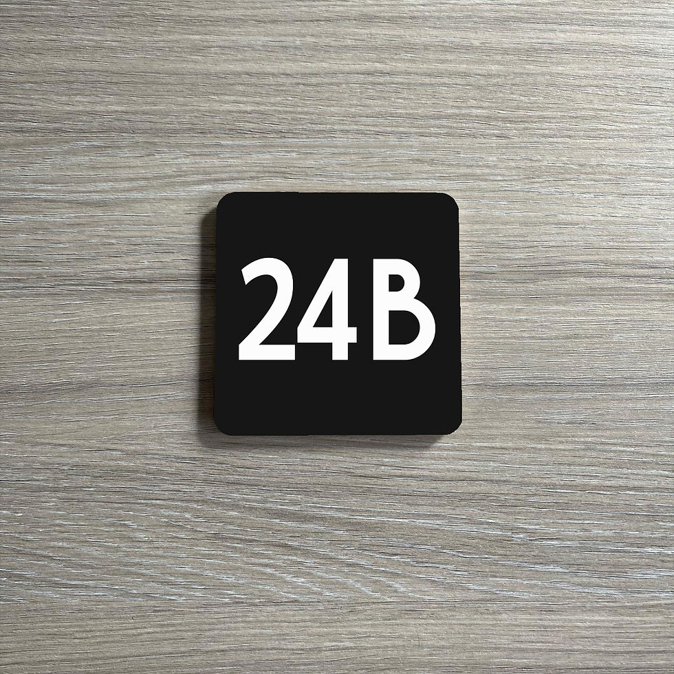 Thumbnail: Stylish small square house number