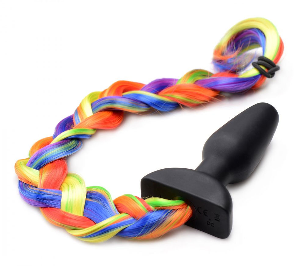 Thumbnail: Remote Control Vibrating Rainbow Pony Tail Anal Plug
