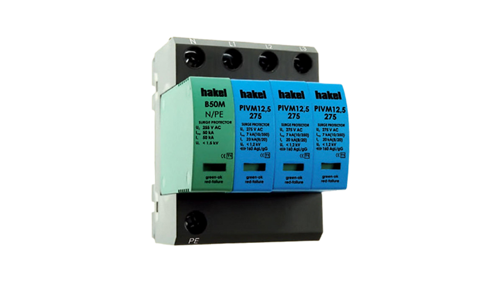 Hakal surge protection device with green and blue modules