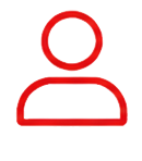 Red user profile icon