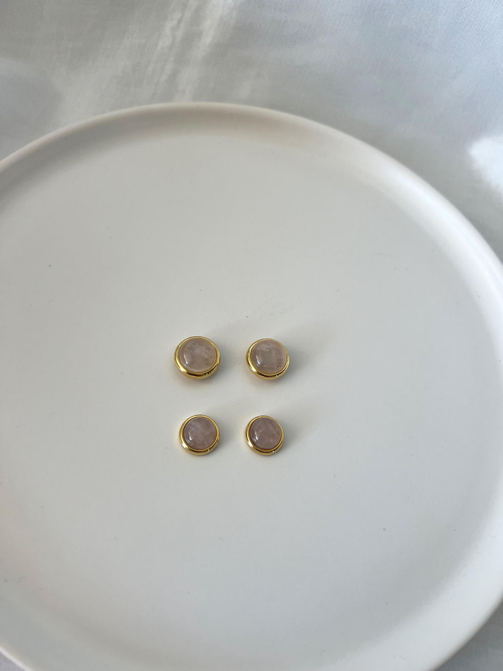 Miniatura: Brinco Quartzo Rosa - Imã P