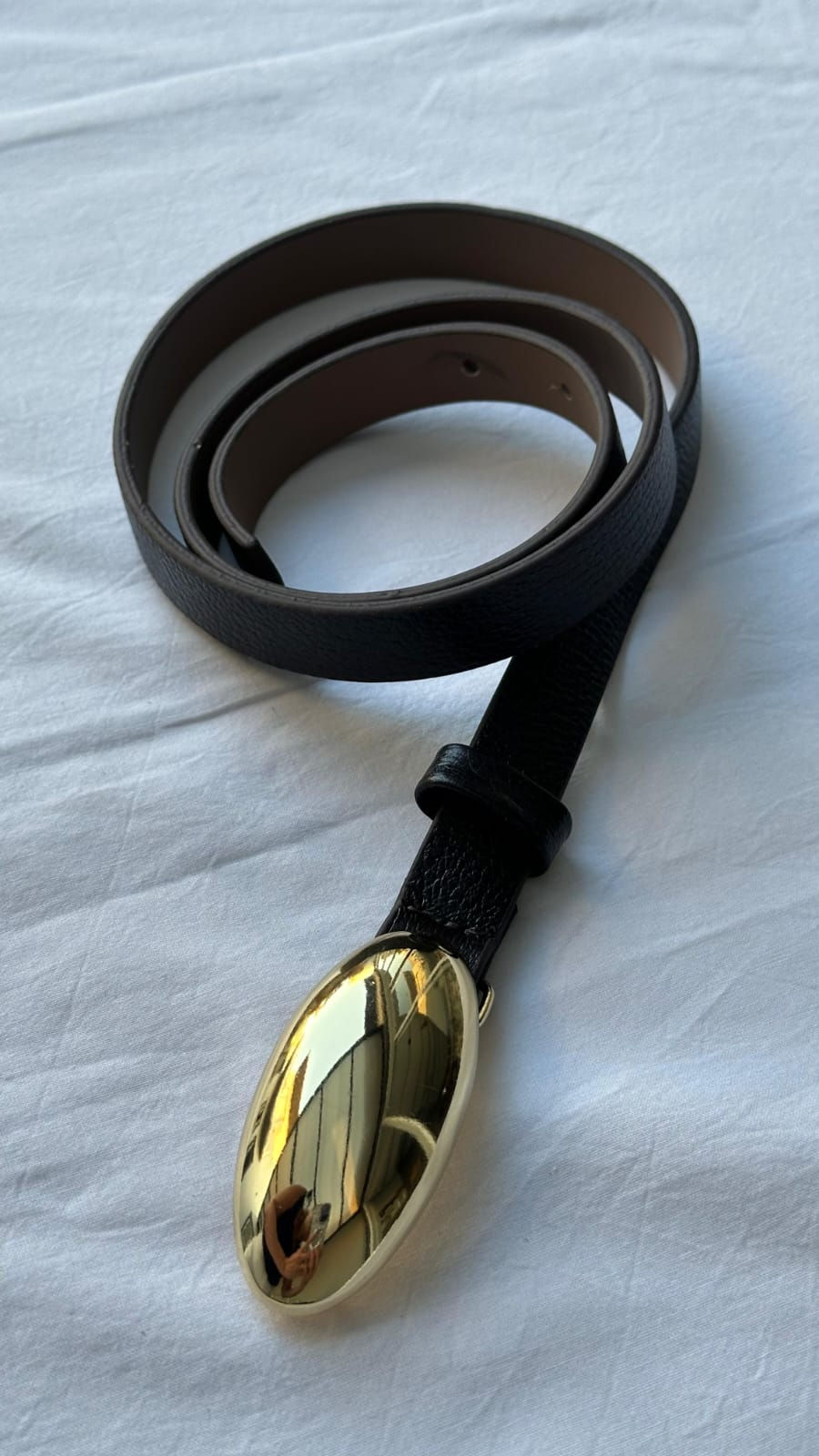 Miniatura: Cinto em Couro - Fivela Oval - Preto
