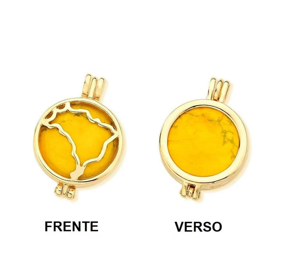 Miniatura: Relicário banhado a ouro, Mapa do Brasil