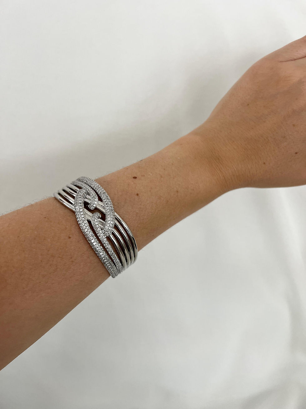 Miniatura: Bracelete em Ródio Cravejado Luxo