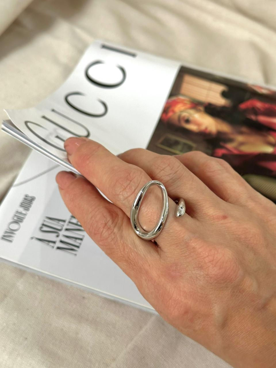 Miniatura: Anel em ródio Atenas