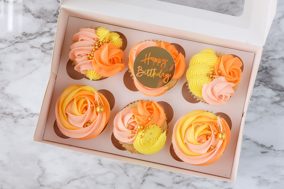 Peach, Yellow, and Orange Cupcakes
